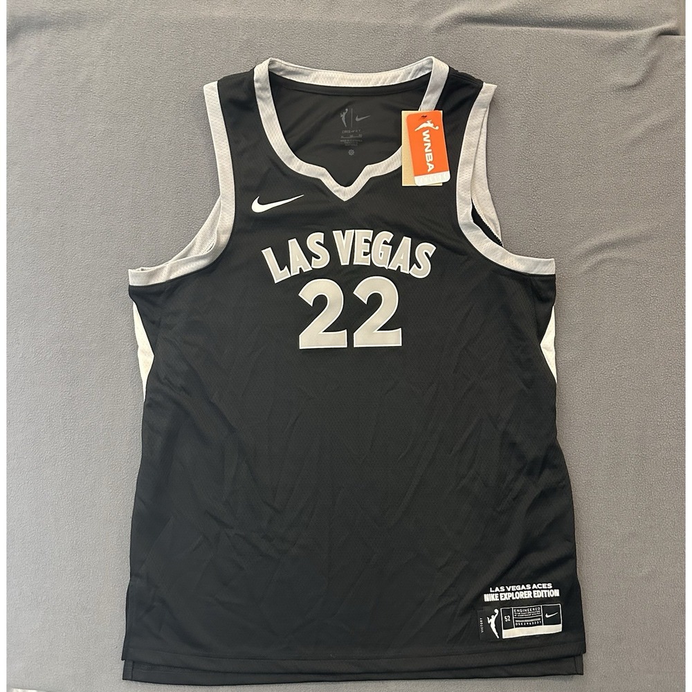 Nike Womens WNBA Las Vegas Aces Aja Wilson 22 Explorer Edition Jersey Size XL